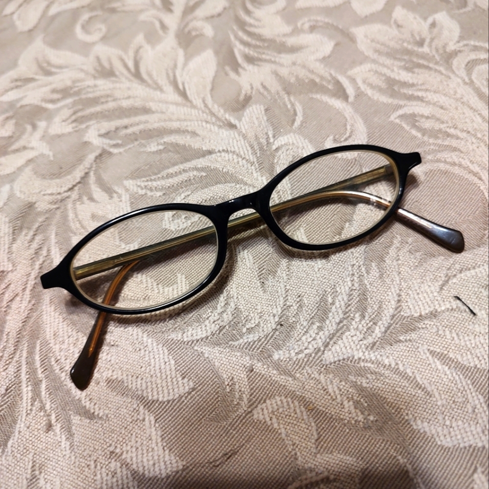 👓 Classic 90's Italian Made Black & Caramel Prescription Eyeglasses - Picture 4 of 16
